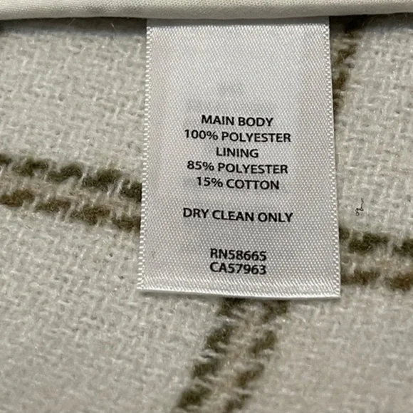 Women’s Treasure & Bond Plaid Puff Sleeve Shacket Shirt Jacket Ivory XS NWT - Picture 11 of 13